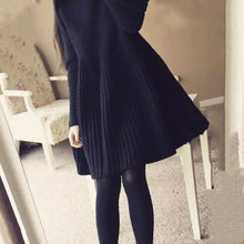 画像をギャラリービューアに読み込む, 韓国風ファッション無地ゆったり着痩せ効果ニットカジュアルAラインワンピース