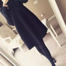 画像をギャラリービューアに読み込む, 韓国風ファッション無地ゆったり着痩せ効果ニットカジュアルAラインワンピース