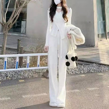 画像をギャラリービューアに読み込む, 不規則デザインスタイルニットセータートップス&無地ゆったりニットワイドレッグパンツセットアップ