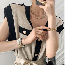 画像をギャラリービューアに読み込む, ニット2スタイル無袖ワンピースベルト付きエレガントワンピースカーディガン