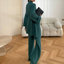 画像をギャラリービューアに読み込む, 3点セットニットカーディガン&ハイネックトップス&カジュアルパンツ着回しコーデセットアップ