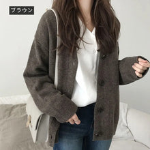 画像をギャラリービューアに読み込む, ニット無地カーディガンリゾートアウターシンプルコーデ