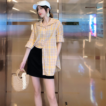 画像をギャラリービューアに読み込む, 夏新作ゆったりチェック柄カーディガンカジュアルアウター日焼け止め