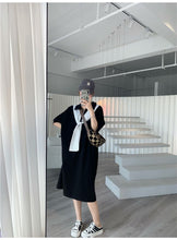 画像をギャラリービューアに読み込む, ストライプケープ切替取り外し可能半袖カジュアルワンピースTシャツワンピース