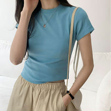 画像をギャラリービューアに読み込む, フレンチ袖日常無地Tシャツコーデしやすい万能トップス