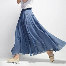 画像をギャラリービューアに読み込む, カジュアルファッション無地Aラインスカート大振りロングスカート