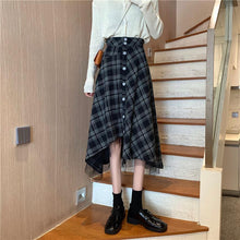 画像をギャラリービューアに読み込む, チェック柄チュール付き不規則スカート