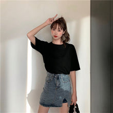 画像をギャラリービューアに読み込む, 後ろ蝶々プリント透かし彫り無地半袖Tシャツトップス