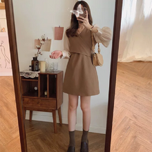 画像をギャラリービューアに読み込む, 大人可愛いVネックカシュクールエレガント着痩せ切り替えデートワンピース