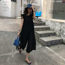 画像をギャラリービューアに読み込む, フリル裾無袖オールインワン無地シンプルジャンプスーツオールインワン