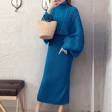 画像をギャラリービューアに読み込む, 【カラー追加】7カラー選択編りセーター&無地ニットワンピースセットアップ