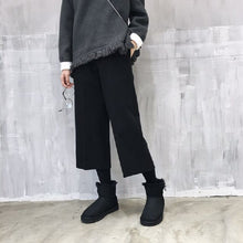 画像をギャラリービューアに読み込む, 秋冬無地カジュアル合わせやすいラシャ着痩せハイウエストパンツ