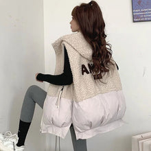 画像をギャラリービューアに読み込む, ラムフリース切替中綿ベストアウター2カラー選択フード付き