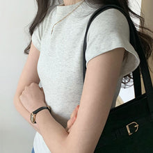 画像をギャラリービューアに読み込む, フレンチ袖日常無地Tシャツコーデしやすい万能トップス