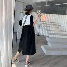 画像をギャラリービューアに読み込む, ストライプケープ切替取り外し可能半袖カジュアルワンピースTシャツワンピース