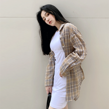 画像をギャラリービューアに読み込む, 夏新作ゆったりチェック柄カーディガンカジュアルアウター日焼け止め