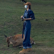 画像をギャラリービューアに読み込む, デニムコートショートタイプ&カジュアルデニムパンツジーンパンツセットアップけだるい風