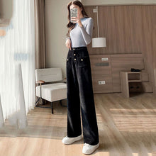 画像をギャラリービューアに読み込む, コーデュロイストライプハイウエストガウチョカジュアルパンツ