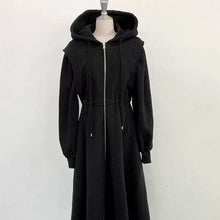 画像をギャラリービューアに読み込む, フード付きジッパー付きデートワンピース無地ワンピース