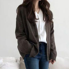 画像をギャラリービューアに読み込む, ニット無地カーディガンリゾートアウターシンプルコーデ