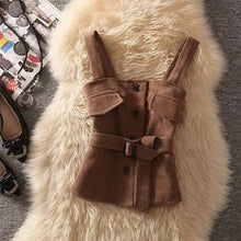 画像をギャラリービューアに読み込む, 無袖ベストアウター&無地ニットセータートップス&無地コーデしやすいスカートセットアップ