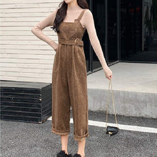 画像をギャラリービューアに読み込む, 無地気質長袖ニットカジュアルコーデしやすいトップス&無地オールインワン·サロペットセットアップ