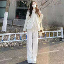 画像をギャラリービューアに読み込む, 不規則デザインスタイルニットセータートップス&無地ゆったりニットワイドレッグパンツセットアップ
