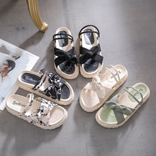 画像をギャラリービューアに読み込む, リボン付きストラップシンプルサンダルシューズ
