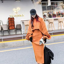 画像をギャラリービューアに読み込む, 【カラー追加】7カラー選択編りセーター&無地ニットワンピースセットアップ