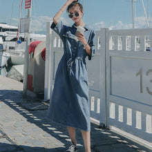 画像をギャラリービューアに読み込む, デニムハイウエストデートワンピース