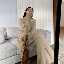 画像をギャラリービューアに読み込む, 3点セットニットカーディガン&ハイネックトップス&カジュアルパンツ着回しコーデセットアップ