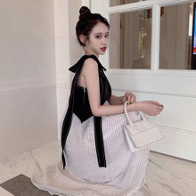 画像をギャラリービューアに読み込む, トッド柄切り替えカジュアルデートワンピース