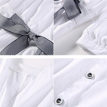 画像をギャラリービューアに読み込む, 気質ボタン付き無地フリル裾半袖ブラウストップス