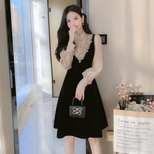 画像をギャラリービューアに読み込む, 重ね風レース花柄切替デートワンピース