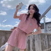 画像をギャラリービューアに読み込む, 半袖Tシャツパーカー&ハイウエストショートパンツセットアップ