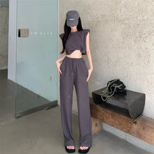 画像をギャラリービューアに読み込む, フレンチ袖ショートタイプトップス&カジュアルパンツセットアップ