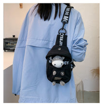 画像をギャラリービューアに読み込む, ぬいぐるみ付きキャンバスバッグ