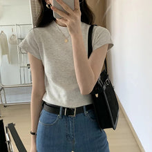 画像をギャラリービューアに読み込む, フレンチ袖日常無地Tシャツコーデしやすい万能トップス