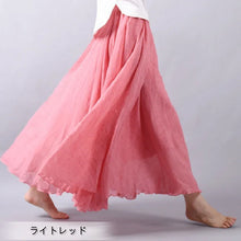 画像をギャラリービューアに読み込む, カジュアルファッション無地Aラインスカート大振りロングスカート