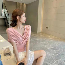 画像をギャラリービューアに読み込む, 優しい雰囲気Vネックカジュアル無袖コーデしやすいシャツ・ブラウストップス