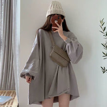 画像をギャラリービューアに読み込む, 3カラー選択無地長袖ゆったり着痩せ効果パーカーカジュアルコーデしやすいカジュアルトップス