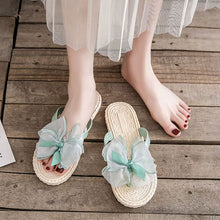 画像をギャラリービューアに読み込む, メッシュ蝶結び飾りサンダルスリッパ夏コーデシューズ