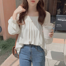 画像をギャラリービューアに読み込む, 無地ドレープカジュアルブラウストップス