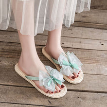 画像をギャラリービューアに読み込む, メッシュ蝶結び飾りサンダルスリッパ夏コーデシューズ