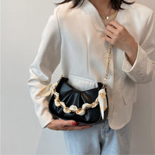 画像をギャラリービューアに読み込む, 3カラースカーフ付きチーンアンダーアームワンショルダーバッグ