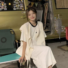 画像をギャラリービューアに読み込む, けだるい風ベスト&半袖カジュアルワンピースセットアップ