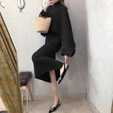 画像をギャラリービューアに読み込む, 【カラー追加】7カラー選択編りセーター&無地ニットワンピースセットアップ