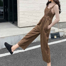 画像をギャラリービューアに読み込む, 無地気質長袖ニットカジュアルコーデしやすいトップス&無地オールインワン·サロペットセットアップ