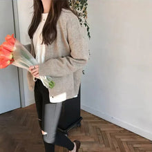 画像をギャラリービューアに読み込む, ニット無地カーディガンリゾートアウターシンプルコーデ