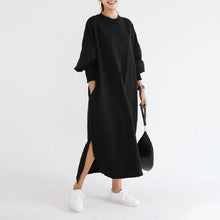 画像をギャラリービューアに読み込む, 初秋人気沸騰2カラー選択長袖ゆったり着痩せ効果エレガント気質カジュアルワンピース